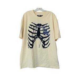 PRO STANDARD Dodgers Dia De Muertos Embroidered Patch Tee - Eggshell - M